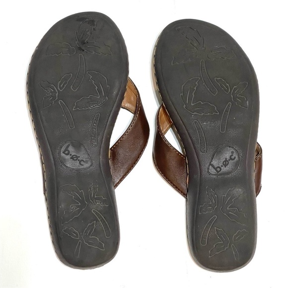 Born Concept BOC Women Brown Faux Leather Slip On Sandals Size 7M - Picture 6 of 10